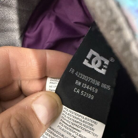 DC ACE K Snowboarding Pants Girls Size Medium Teal Purple AOP - Picture 9 of 16